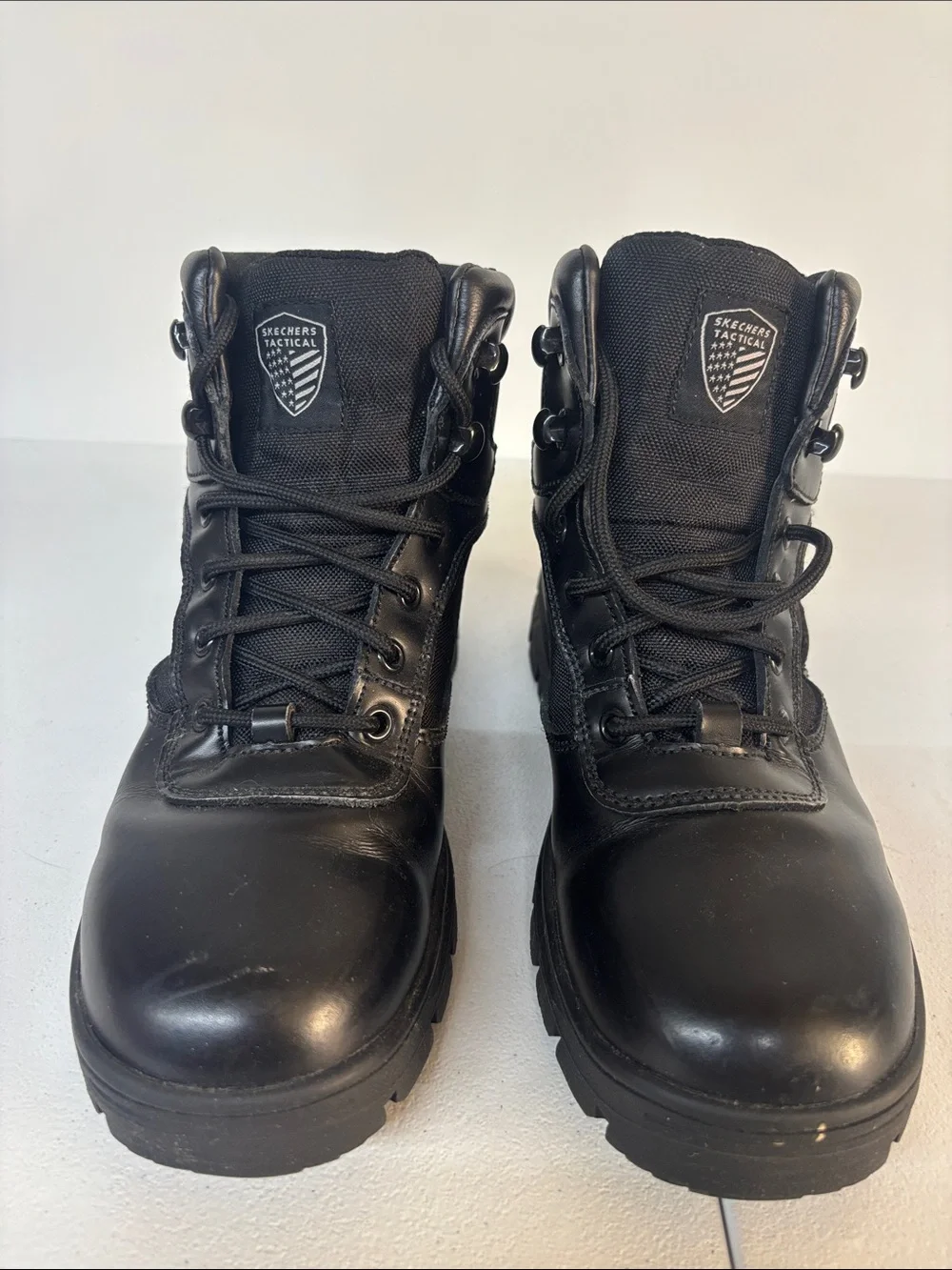 Skechers Men’s Black HydroGuard Lace-Up Tactical Boots